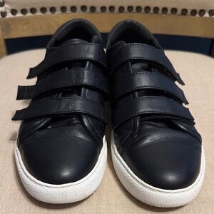 Kenneth Cole New York Triple Strap Men’s Black Leather Sneakers, Size 10M